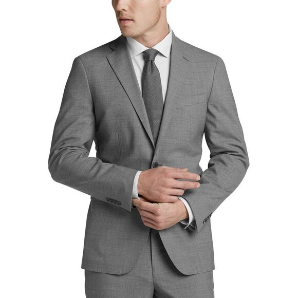 Cole Haan Mens Grand.OS Wearable Technology Slim-Fit Suit Jacket 40S Light Grey - Picture 1 of 3